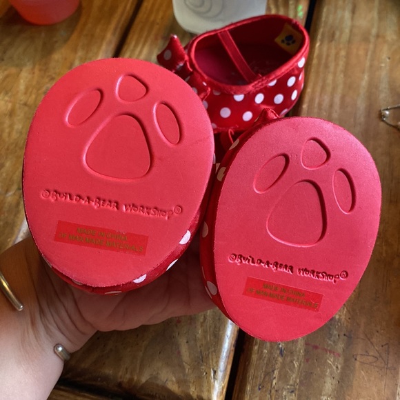 Build a bear shoes red with white poka dots great condition - Picture 3 of 3